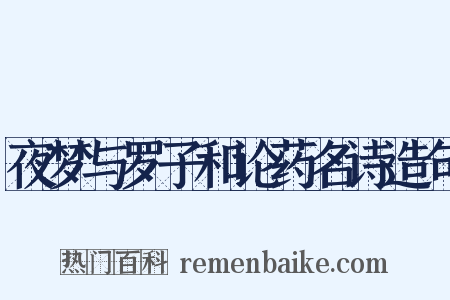 夜梦与罗子和论药名诗造句是什么意思的图片